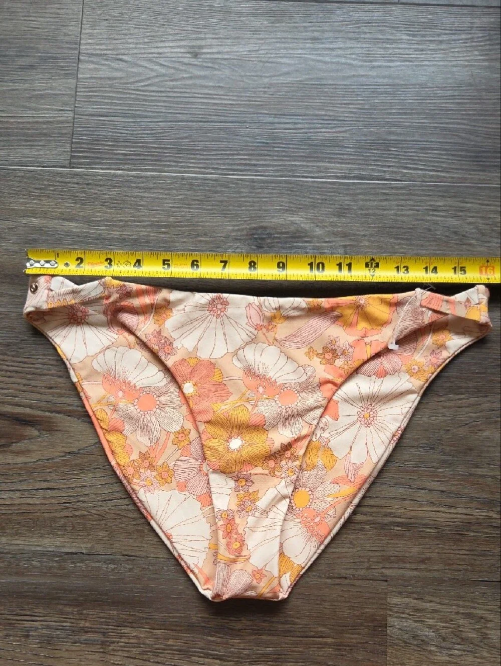 Nwot Volcom Floral Print Women's Bikini Bottom - Peach & Yellow Size Xl